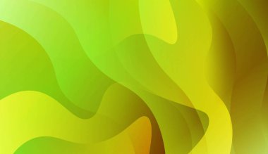 Dalga yeşil sarı degrade şekli Ile Soyut Arkaplan. Fütüristik reklam için, kitapçıklar. Renk gradyan ile vektör Illustration