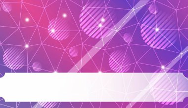 Üçgen, çizgi, daire, metin alanı ile dekoratif arka plan. Flyer, ekran, iş sunumu için. Vektör Illustration. Bulanık arka plan, pürüzsüz degrade doku rengi.