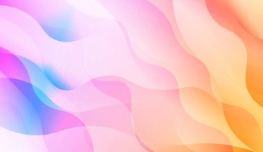 Çizgilerle Geometrik Desen, Dalga. Blur Sweet Dreamy Gradient Renk Arka Plan. Grafik Davetiye Kartınız, Posteriniz, Broşürünüzüz için. Vektör İllüstrasyonu.