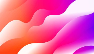 Modern Parlak Dalgalar. Tasarım reklamınız, Banner'ınız, kapak sayfanız için. Renk Gradyan lı Vektör Çizimi.