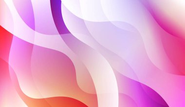 Canlı ve Pürüzsüz Degrade Yumuşak Renkler Dalga Geometrik Şekil. Kapak sayfası, afiş, web sitelerinin afiş için. Vektör İllüstrasyonu.