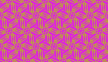 Çokgen geometrik elementlerle desen. Kusursuz Vektör illüstrasyonu. Duvar kağıdı şablonu, iç tasarım, dekorasyon, hatıra defteri sayfası.