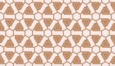 Çokgen geometrik elementlerle desen. Kusursuz Vektör illüstrasyonu. Duvar kağıdı şablonu, iç tasarım, dekorasyon, hatıra defteri sayfası.