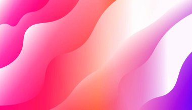 Dalga, eğrisi hatları Ile modern tarzda bulanık dekoratif tasarım. Tasarım, sunum, Iş için. Renk gradyan ile vektör Illustration.