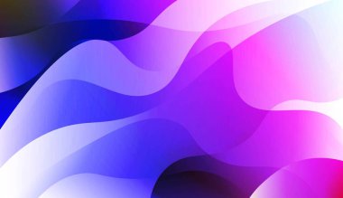 Soyut Parlak Dalgalar. Tasarım ilanın için, Banner, kapak sayfası. Renk Gradyanlı Vektör İllüstrasyonu.