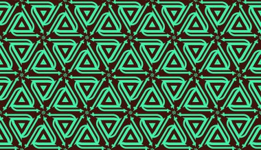 Kavisli çizgi ile modern desen. Üçgenler, çizgi, geometrik unsurlar. Vektör Illustration. Broşür, duvar kağıdı, sunum, kağıt için tasarım. Yeşil renkli