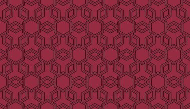 - Kırmızı. Soyut, dikişsiz geometri kalıbı. Duvar kağıdı için. tasarım sayfası doldur. Vektör illüstrasyonu.