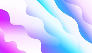 Dalgalı Arkaplan. Fütürist Reklam ve Broşürler için. Renk Gradyanlı Vektör İllüstrasyonu.