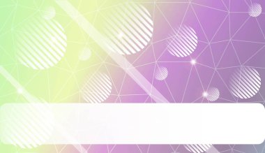 Üçgen, çizgi, daire, metin alanı ile dekoratif arka plan. Flyer, ekran, iş sunumu için. Vektör Illustration. Bulanık arka plan, pürüzsüz degrade doku rengi.