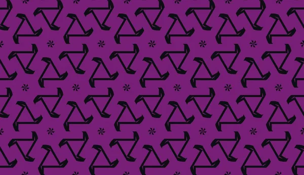 Vektör Dikişsiz çizim. Renk 1 Renk 2. Ev iç duvar kağıdı, moda baskı için. Üçgenler tarzında orijinal iç arka plan. Mor bağımlılık rengi.
