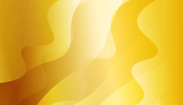 Abstrakter Hintergrund mit dynamischem Welleneffekt. Design für Titelseite, Poster, Banner von Webseiten. Vektorabbildung mit goldenem Farbverlauf. — Stockvektor