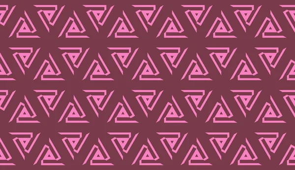 Векторная бесшовная компоновка с изогнутой линией, иллюзорными треугольниками. Абстрактный хипстерский рисунок. Для обоев, рекламы, баннера, плаката. — стоковый вектор