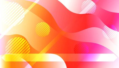 Soyut Parlak Dalgalar, Çizgiler, Daire, Metin için Boşluk. Tasarım reklamınız, Banner'ınız, kapak sayfanız için. Renk Gradyan lı Vektör Çizimi.