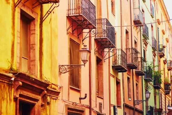 Typical Colorful Italian Houses Street Bosa Sardinia Italy — Stock Photo, Image