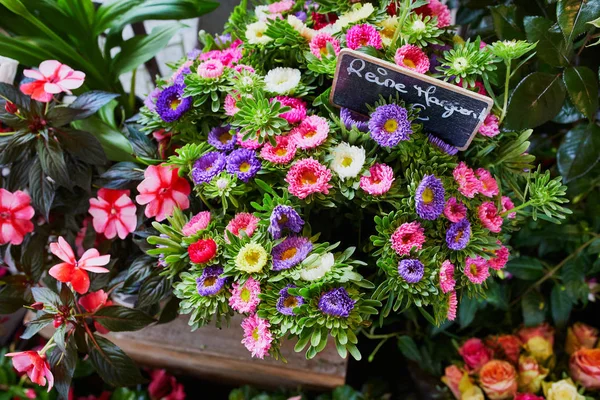 Branco Margherite Nel Negozio Fiori All Aperto Francese — Foto Stock