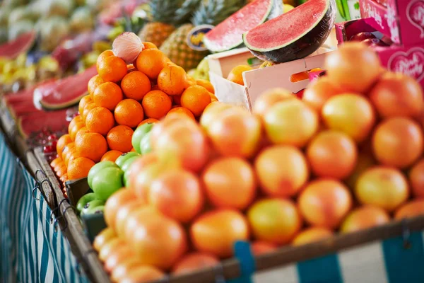 Fresh Organic Vegetables Fruits Farmer Market Paris France Typical European — Stock Photo, Image