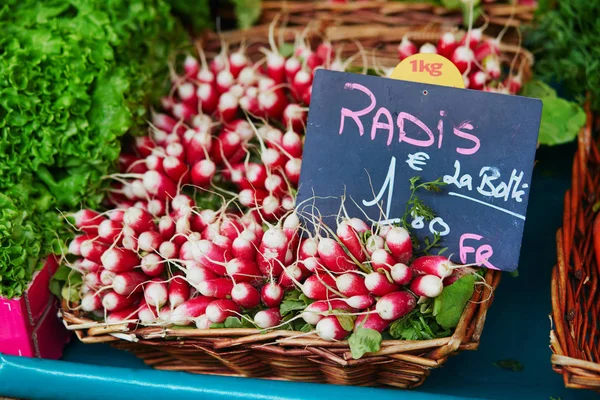 Ortaggi Frutta Freschi Biologici Sul Mercato Agricolo Parigi Francia Mercato — Foto Stock