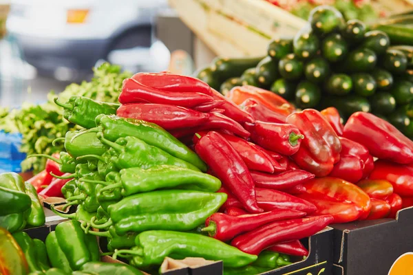 Fresh Organic Vegetables Fruits Farmer Market Paris France Typical European — Stock Photo, Image