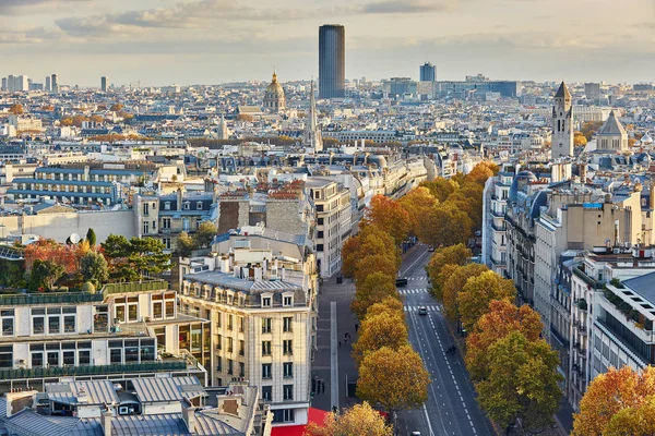 Letecké Panoramatické Panorama Pohled Paříž Francie Věže Montparnasse Podzim Den — Stock fotografie