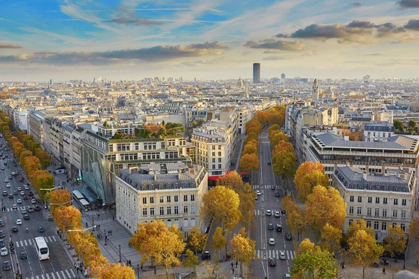 Vista Panorámica Aérea París Francia Con Torre Montparnasse Día Otoño — Foto de Stock