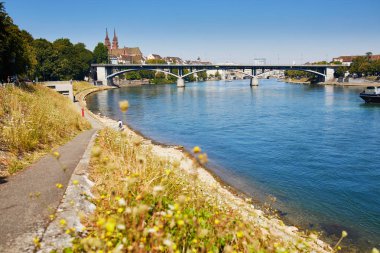 Basel, İsviçre Rhine set of doğal görünümü
