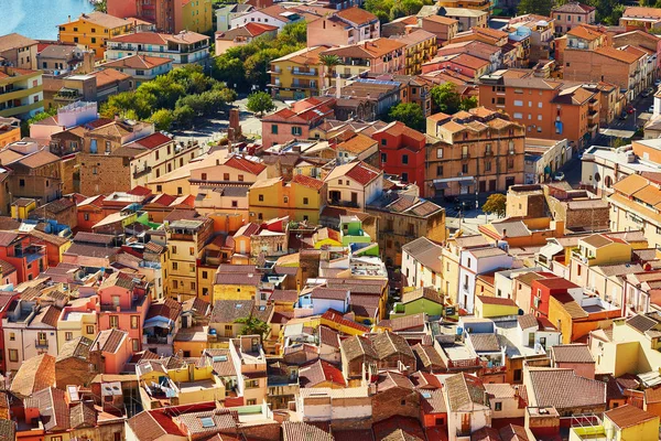 Aerial View Colorful Houses Bosa Village Sardinia Italy — Stock Photo, Image