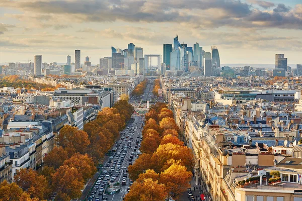 Luftaufnahme Von Paris Frankreich Mit Der Verteidigung Geschäftsviertel Von Paris — Stockfoto