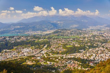 Doğal görünümünden dağ San Salvatore Lugano, canton Ticino, İsviçre'nin Lugano için
