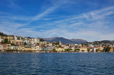 Doğal görünümü Lugano Gölü, Ticino, İsviçre