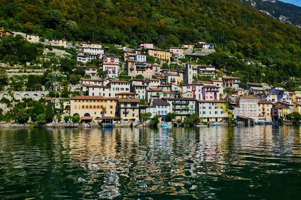 Schilderachtig Uitzicht Van Gandria Dorp Buurt Van Lugano Van Het — Stockfoto