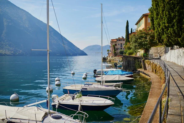 Vista Panoramica Sul Lago Nel Paese Gandria Vicino Lugano Canton — Foto Stock