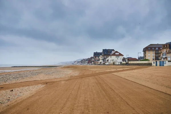 Blick Auf Villers Sur Mer Der Normandie Frankreich Einem Nebligen — Stockfoto