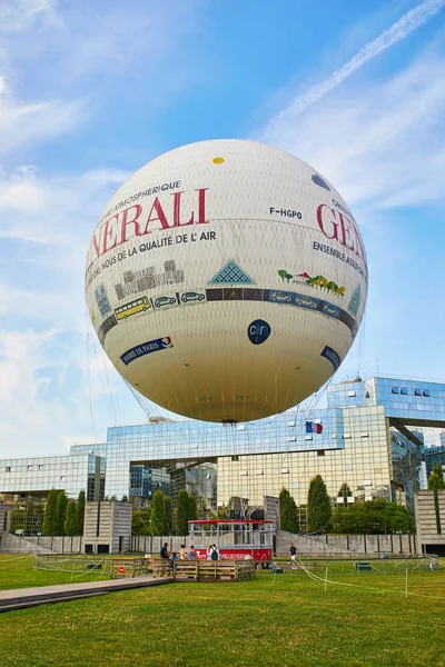 Paris Frankreich Juli 2018 Angeschnallter Heißluftballon Parc Andre Citroen Arrondissement — Stockfoto