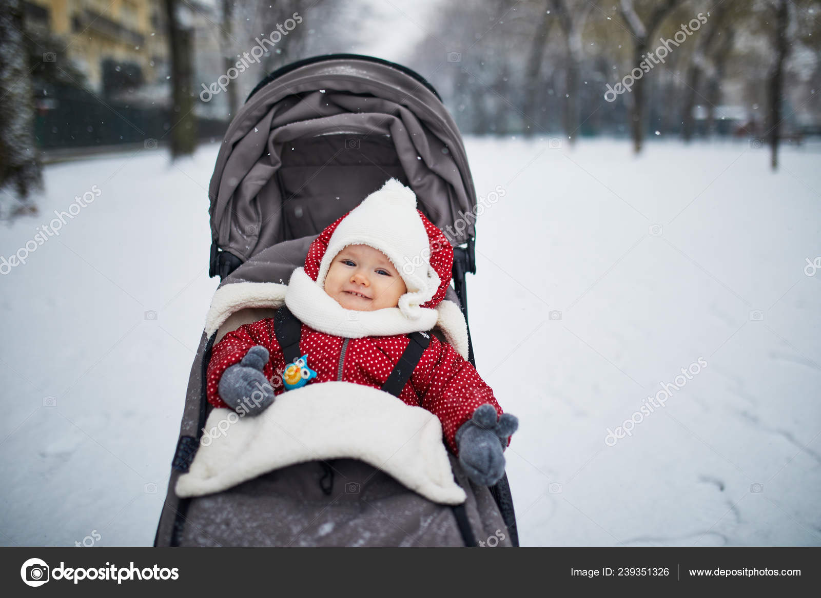 baby girl in stroller