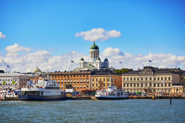 Scenic view to the center of Helsinki