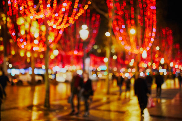 Beautiful Christmas illumination on Champs Elysees in Paris