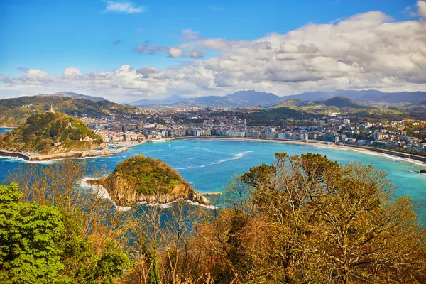 Flyg Naturskön Utsikt Över San Sebastian Donostia Spanien — Stockfoto