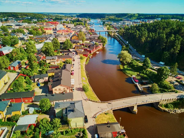 芬兰历史名城波沃的风景鸟瞰 — 图库照片