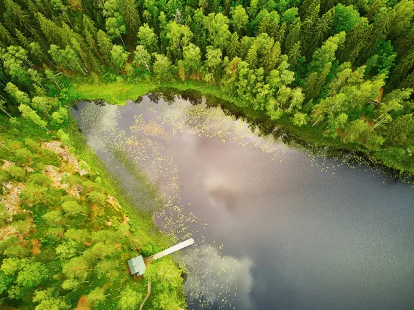 Scénický Pohled Jezero Helgtrask Národním Parku Sipoonkorpi Finsku — Stock fotografie