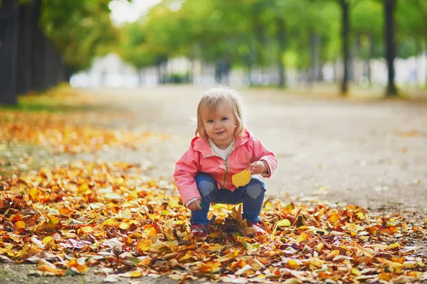 Liebenswertes Fröhliches Kleinkind Das Garten Der Tuileries Paris Läuft Glückliches — Stockfoto