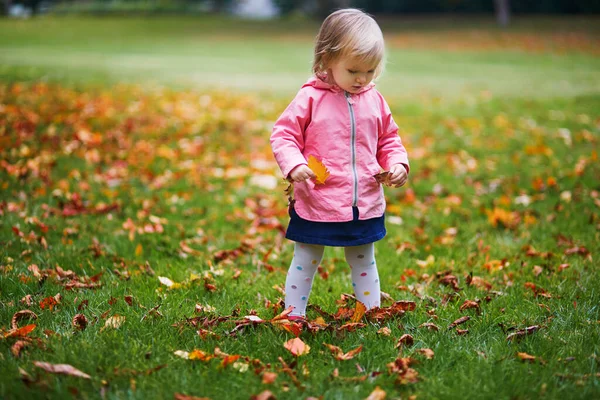 Adorável Menina Criança Alegre Correndo Jardim Tuileries Paris França Criança — Fotografia de Stock