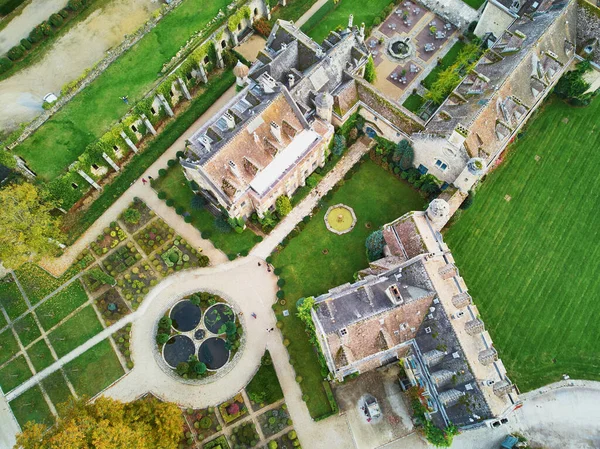 Szenische Luftaufnahme Der Abbaye Des Vaux Cernay Einem Zisterzienserkloster Nordfrankreich — Stockfoto
