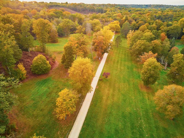 Szenische Luftaufnahme Des Herbstwaldes Nordfrankreich Yvelines Frankreich — Stockfoto