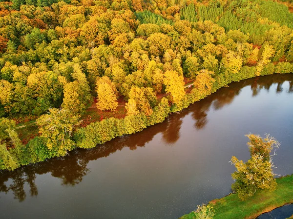 Widok Lotu Ptaka Jesienny Las Północnej Francji Yvelines Francja — Zdjęcie stockowe