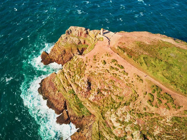 Scénický Pohled Mys Frehel Jednu Nejoblíbenějších Turistických Destinací Bretaň Francie — Stock fotografie