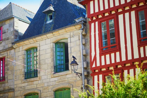 Belos Edifícios Meia Madeira Cidade Medieval Quimper Uma Das Atrações — Fotografia de Stock