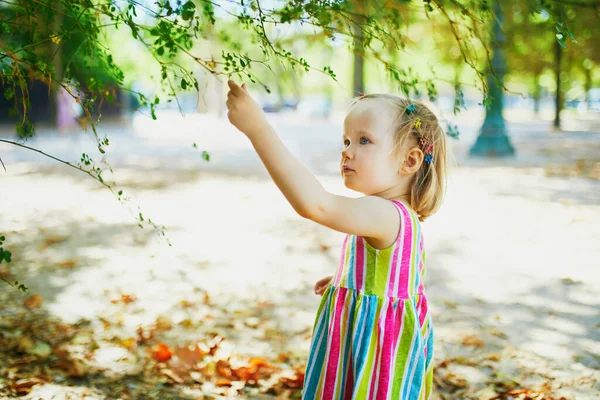 Menina Criança Adorável Divertindo Livre Dia Ensolarado Verão Criança Feliz — Fotografia de Stock