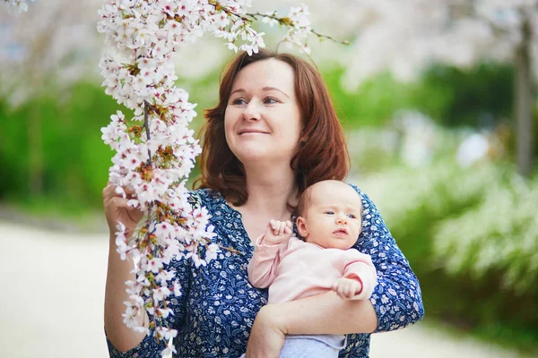 Happy Young Woman Holding Her Little Baby Girl Outdoors Mother — Stock Photo, Image