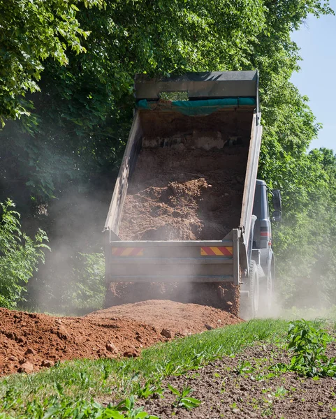 Reconstruction Routes Avec Des Machines Lourdes — Photo