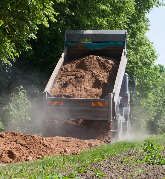 Reconstruction Routes Avec Des Machines Lourdes — Photo